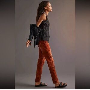 Anthropologie Pilcro The Slim Boyfriend Jeans - Orange|Brown - Size 27